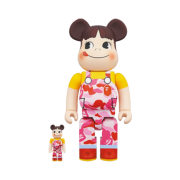 Bearbrick x BAPE Fujiya Milky Peko-chan Pink 100% & 400% Set