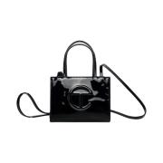 Telfar Small Patent Shopping Bag Black