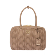Miu Miu Matelasse Nappa Leather Top-Handle Bag Cameo