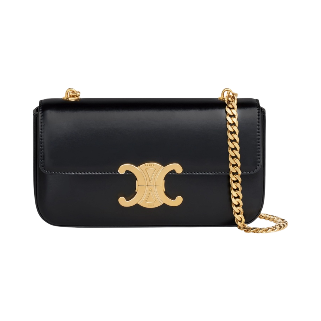 셀린느 샤이니 카프스킨 체인 숄더백 트리옹프 블랙(Celine Chain Shoulder Bag Triomphe In Shiny Calfskin Black) - 1