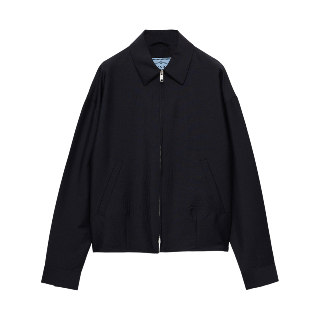 P8006-12I1-F0008 (W) Prada Kid Mohair Blouson Jacket Navy