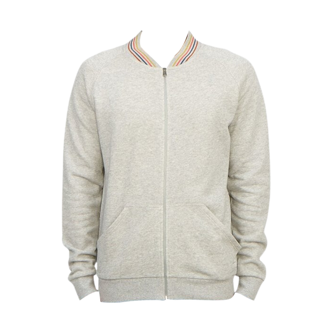 M1A-540M-AU807B-70 Paul Smith Cotton Artist Stripe Zip-Up Lounge Top Grey