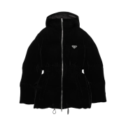 (W) Prada Velvet Down Jacket Black