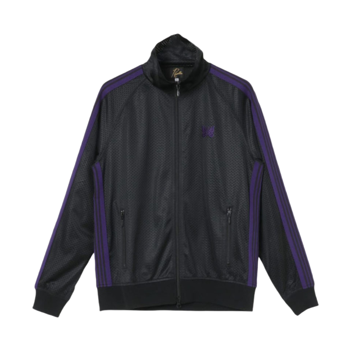 니들스 x 어반 리서치 트랙 자켓 폴리 메쉬 블랙 퍼플(Needles x Urban Research Track Jacket Poly Mesh Black Purple) - 1