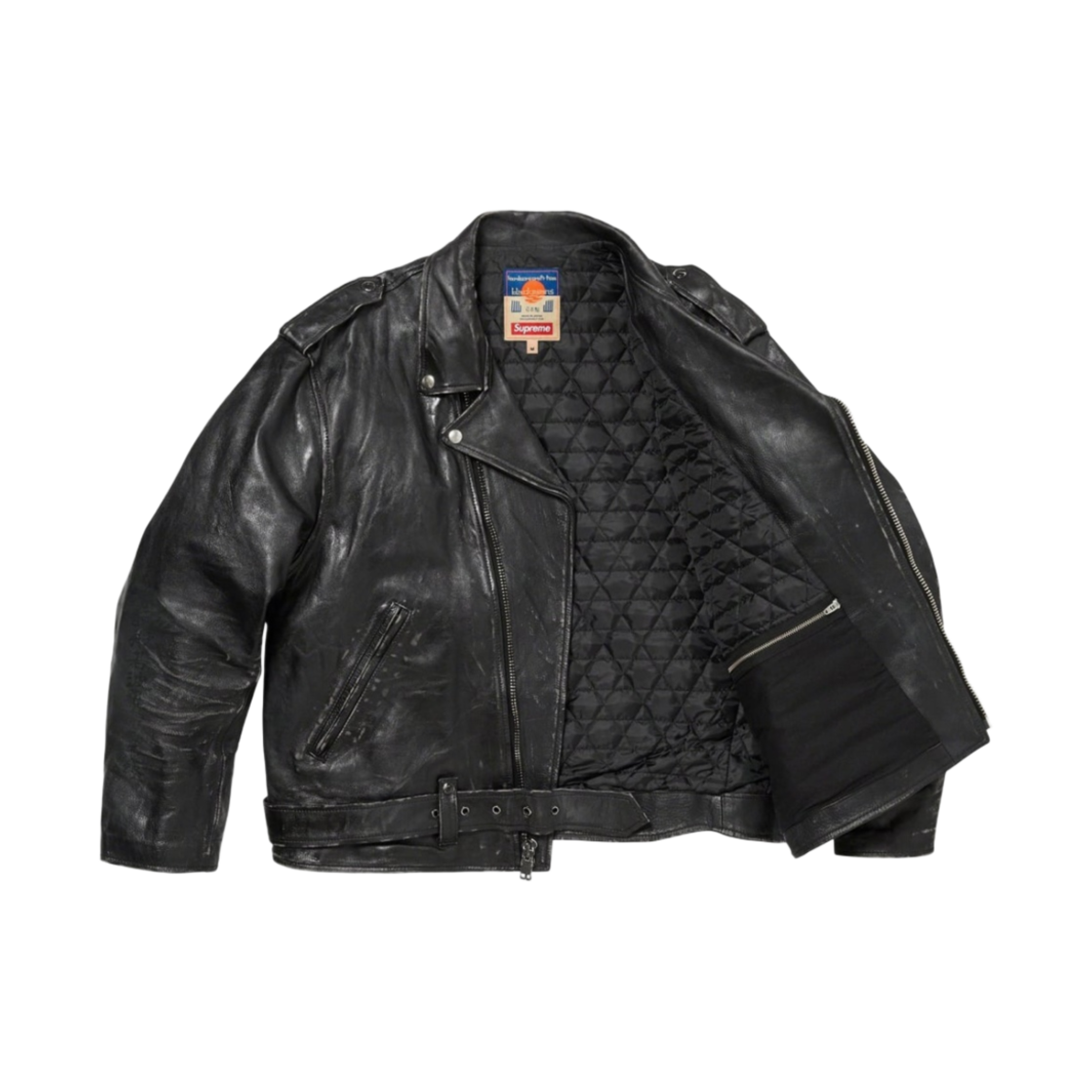 슈프림 x 블랙민즈 페인티드 레더 모터사이클 자켓 블랙 - 23FW(Supreme x Blackmeans Painted Leather Motorcycle Jacket Black - 23FW) - 2