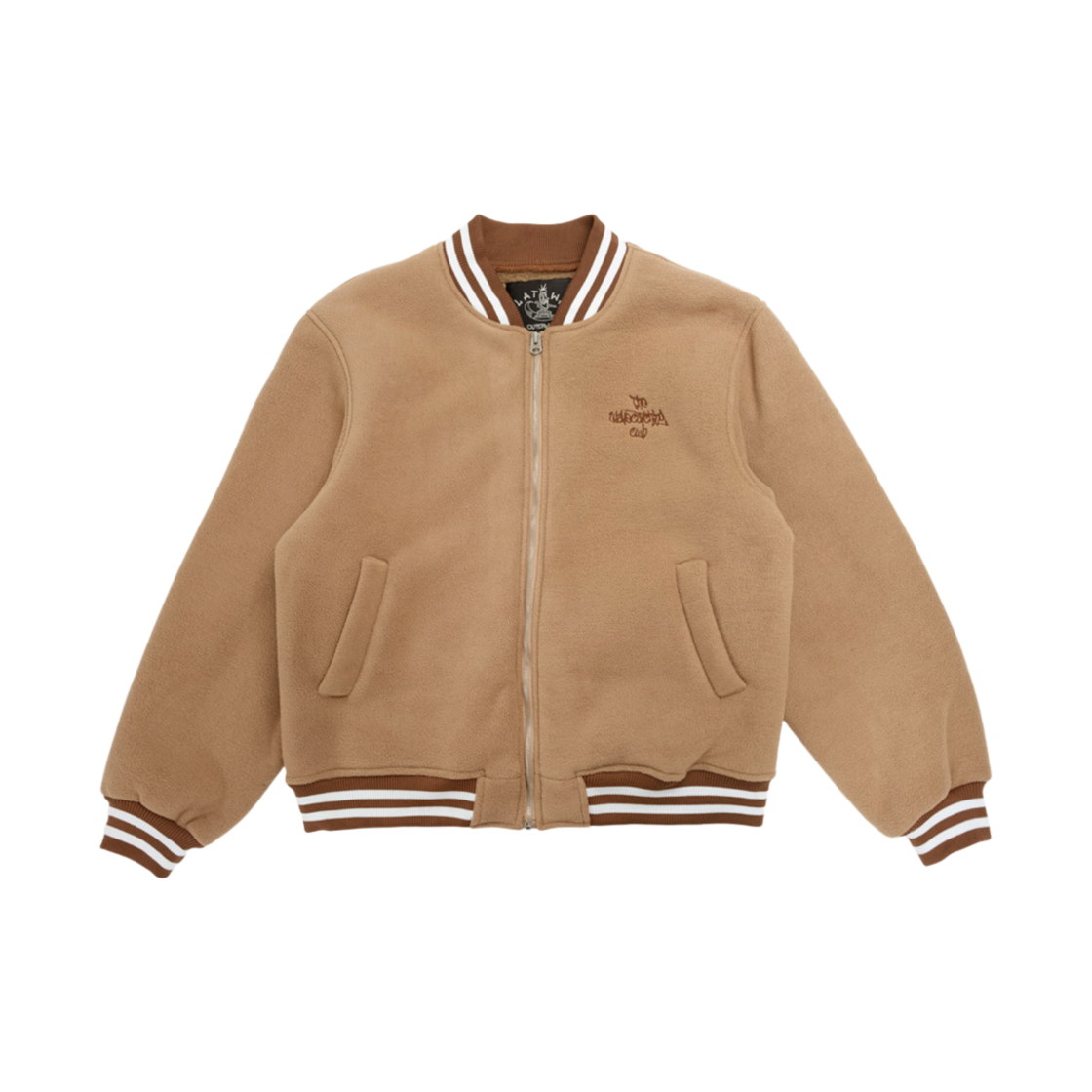 플랫웨이브 에코 플리스 바시티 자켓 브라운(Flatwave Ecco Fleece Varsity Jacket Brown)