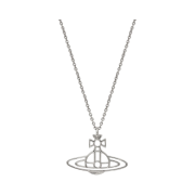 Vivienne Westwood Thin Line Short Flat Orb Pendant Silver