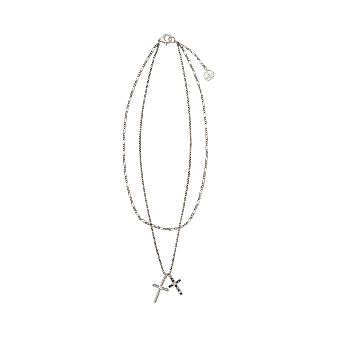 알렌느 더블 크로스 레이어드 네클리스 블랙(Haleine Double Cross Layered Necklace Black (VA401))