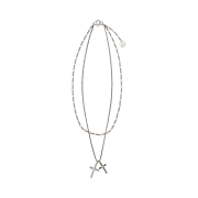 Haleine Double Cross Layered Necklace Black (VA401)