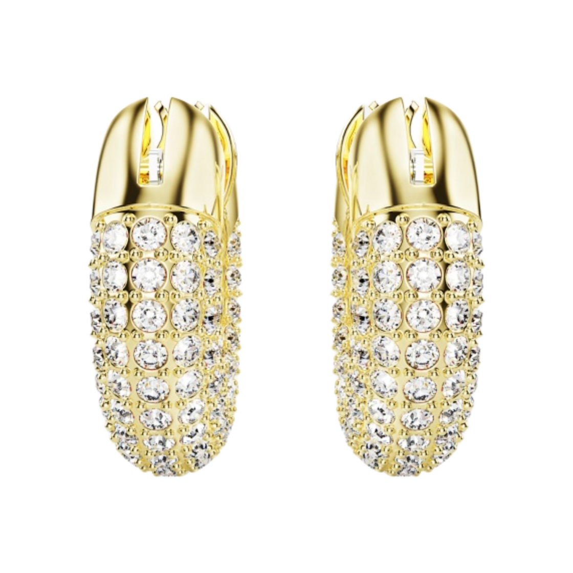 5636530 (W) Swarovski Dextera Hoop Earrings Small White Gold Plated