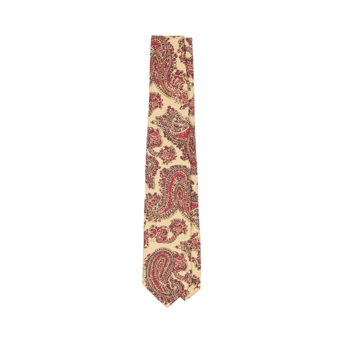 DR1AAS-24647-03-801 Drake's Paisley Print Silk Self Tipped Tie Yellow