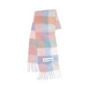 Acne Studios Mohair Check Muffler Pink Light Blue Green