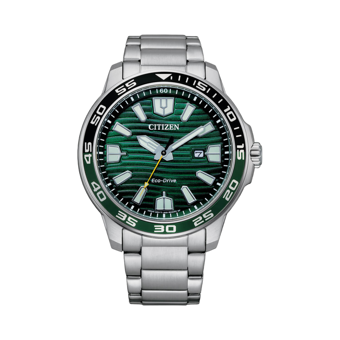 시티즌 에코 드라이브 47mm 스테인리스 스틸 블랙 그린 실버(Citizen Eco-Drive 47mm Stainless Steel Black Green Silver) - 1