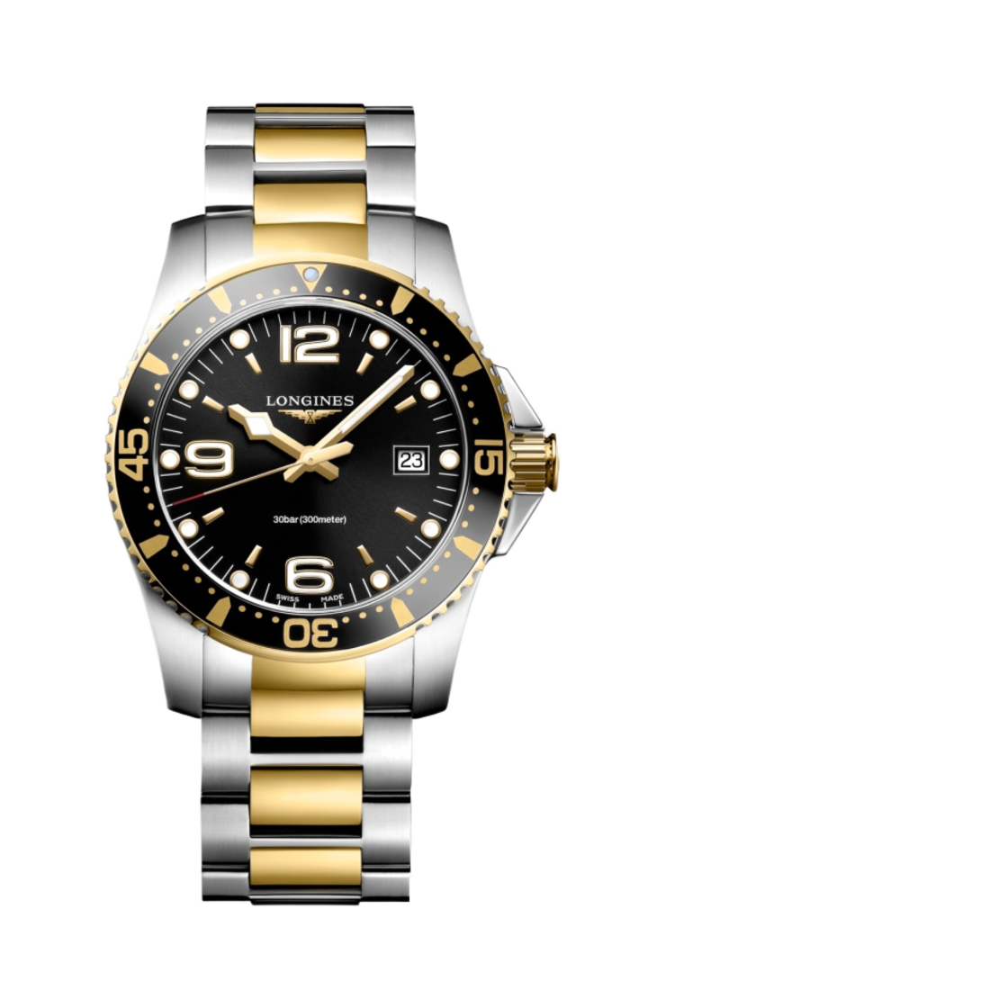 론진 하이드로콘퀘스트 쿼츠 41mm 스테인리스 스틸 옐로우 PVD 선레이 블랙(Longines Hydroconquest Quartz 41mm Stainless Steel Yellow PVD Sunray Black)