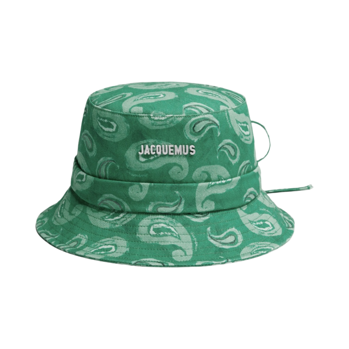 자크뮈스 르 밥 가조 노티드 버킷햇 프린트 팝 그린 페이즐리(Jacquemus Le Bob Gadjo Knotted Bucket Hat Print Pop Green Paisley) - 1