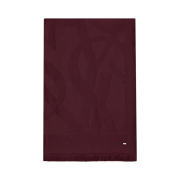 (W) Saint Laurent Cassandre Scarf in Wool Jacquard Burgundy