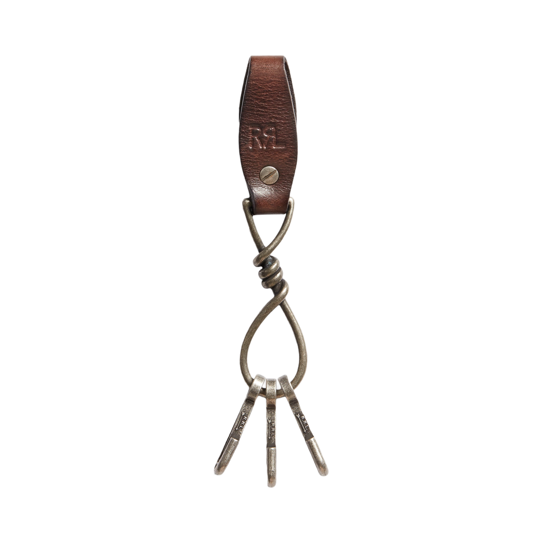 더블알엘 레더 키 포브 다크 브라운(Double RL Leather Key Fob Dark Brown)