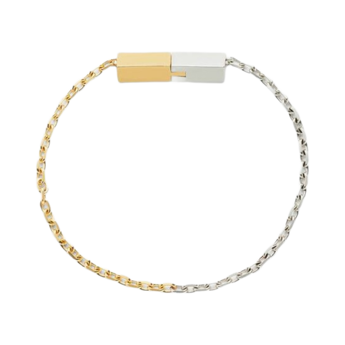 (W) 보테가 베네타 조인트 체인 브레이슬릿 실버 옐로우 골드((W) Bottega Veneta Joint Chain Bracelet Silver Yellow Gold)