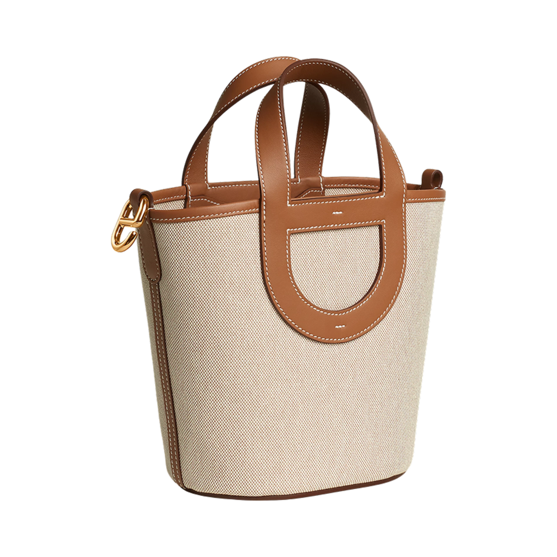 에르메스 인 더 루프 18 백 H 캔버스 스위프트 카프스킨 & 골드 하드웨어 에크류 베쥬 골드(Hermes In The Loop 18 Bag H Canvas Swift Calfskin & Gold Ecru Beige Gold) - 3