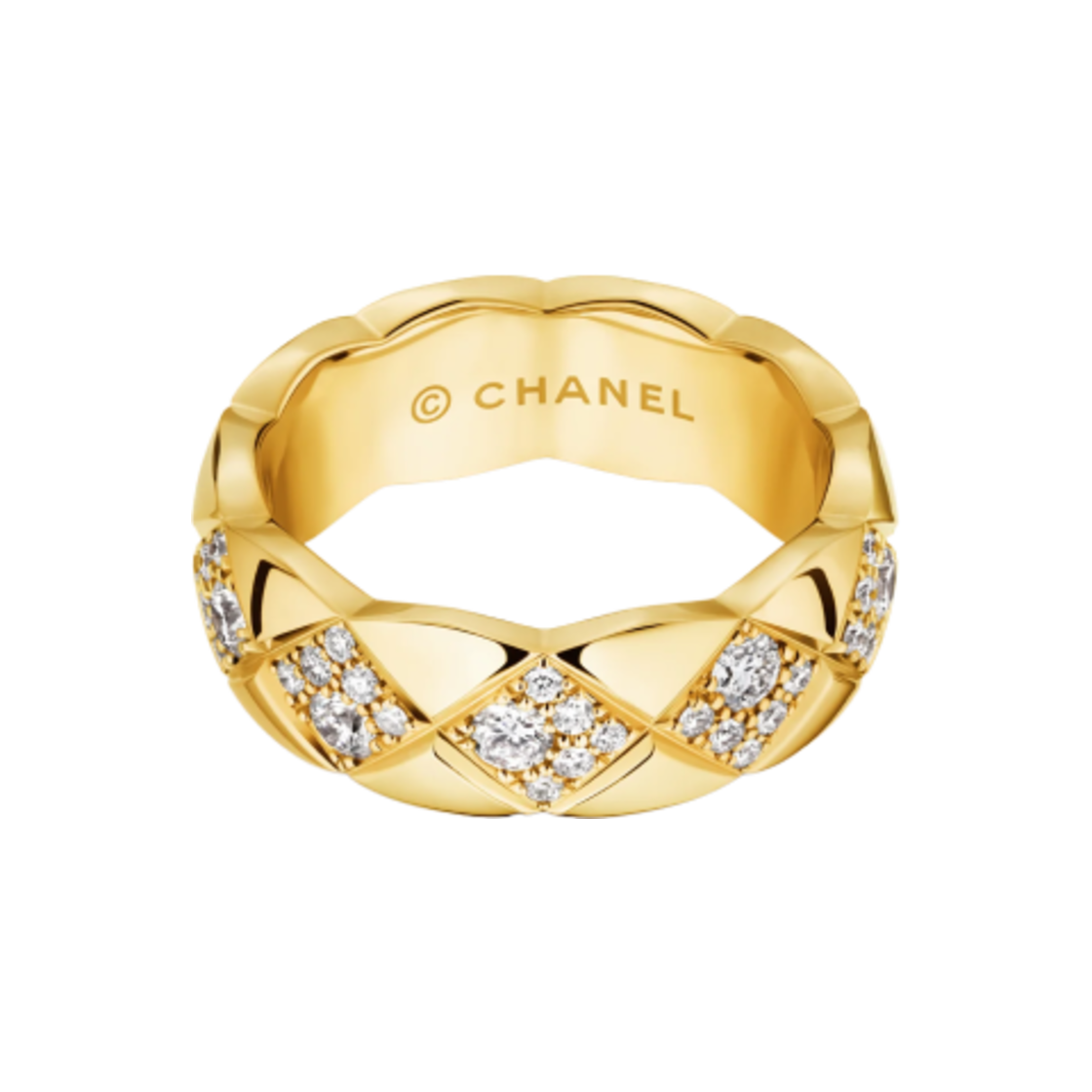 샤넬 코코 크러쉬 링 퀼티드 모티프 스몰 & 18K 옐로우 골드 다이아몬드(Chanel Coco Crush Ring Quilted Motif Small & 18K Yellow Gold Diamonds) - 2