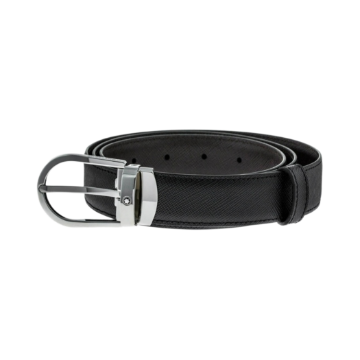 113834 Montblanc Horseshoe Buckle 30mm Reversible Leather Black Brown
