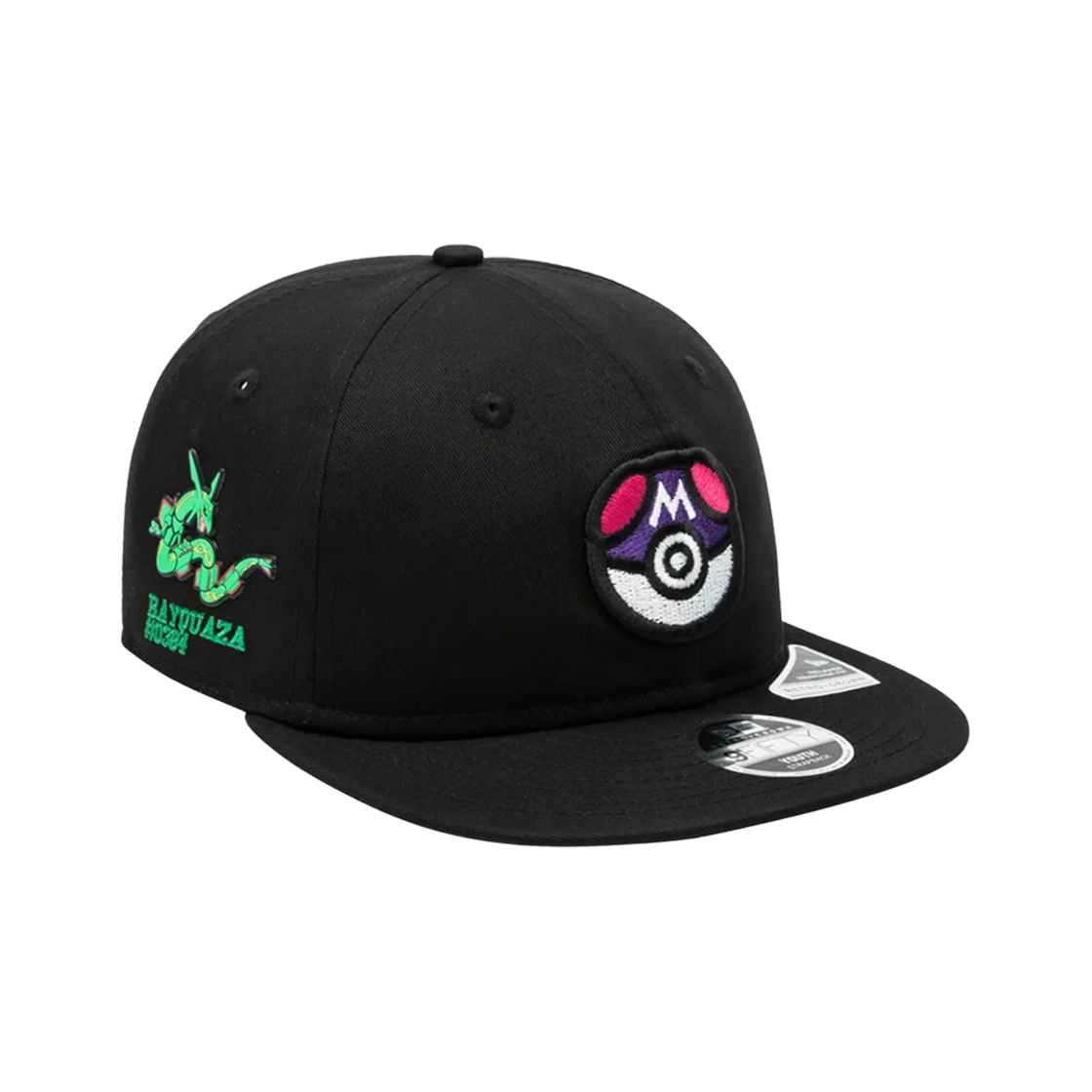(키즈) 뉴에라 x 포켓몬 레쿠쟈 레트로 크라운 스트랩백 블랙((Kids) New Era x Pokemon Rayquaza Retro Crown Strapback Black) - 1