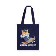 Maison Kitsune Dressed Fox Vertical Tote Bag Navy