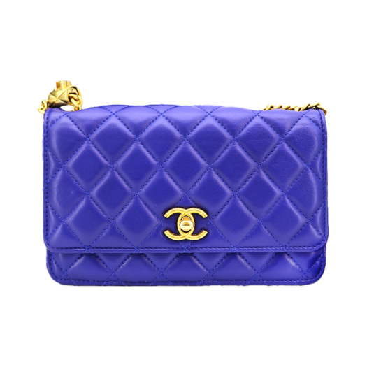 ITAB4TPO8T6R [B등급] Chanel Vintage Wallet on Chain Lambskin Gold Hardware with Microchip