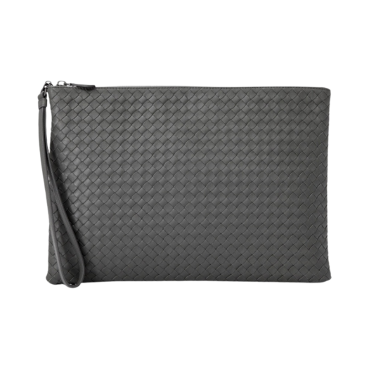Bottega Veneta Intrecciato Strap Clutch Grey