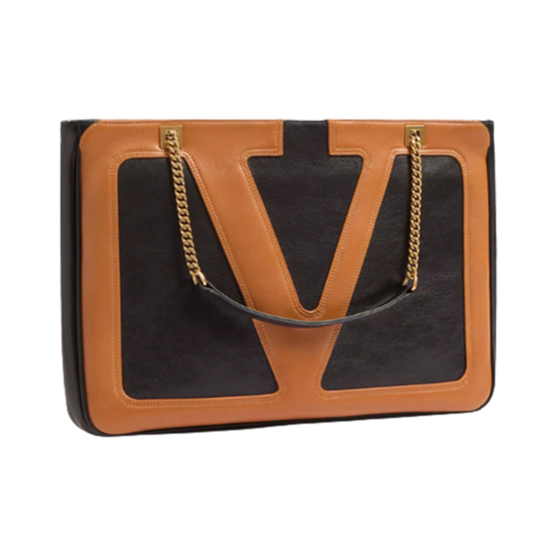 발렌티노 비바 슈퍼스타 나파 레더 미디움 쇼핑백 블랙 브라운(Valentino Viva Superstar Nappa Leather Medium Shopping Bag Black Brown) - 2