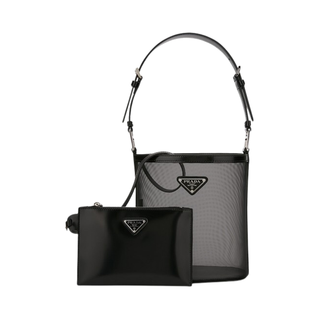 Prada Mesh Bucket Bag Black