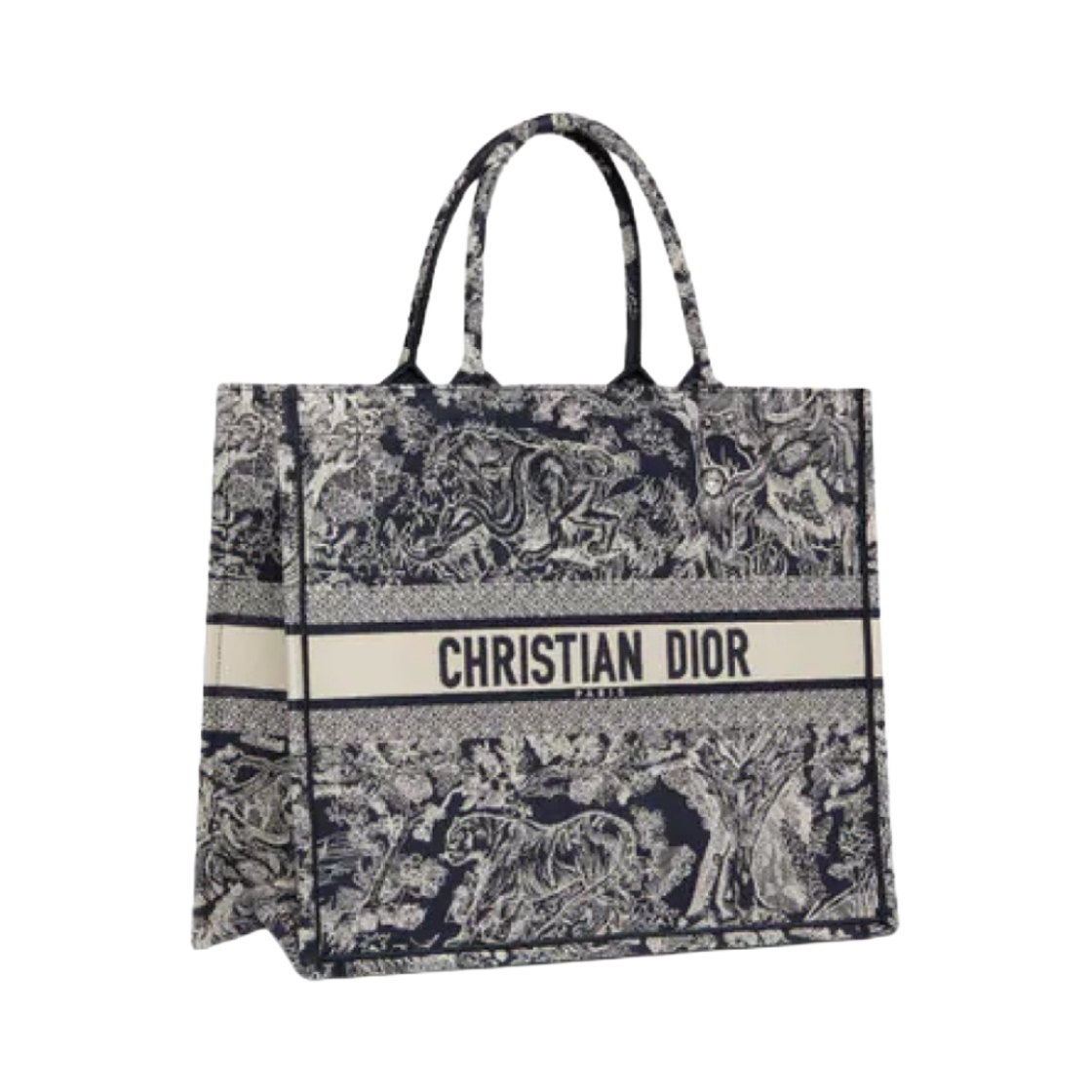 디올 라지 북 토트백 블루 트왈 드 주이 리버스 자수(Dior Large Book Tote Blue Toile de Jouy Reverse Embroidery) - 2