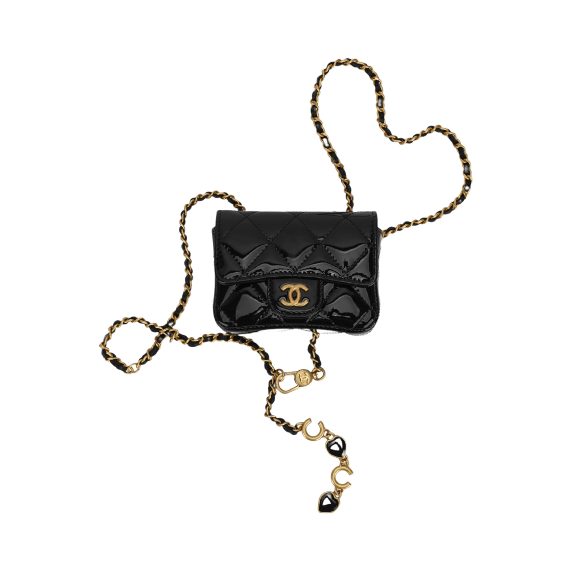 샤넬 벨트백 페이턴트 카프스킨 에나멜 & 골드 메탈 블랙(Chanel Belt Bag Patent Calfskin Enamel & Gold Black) - 3