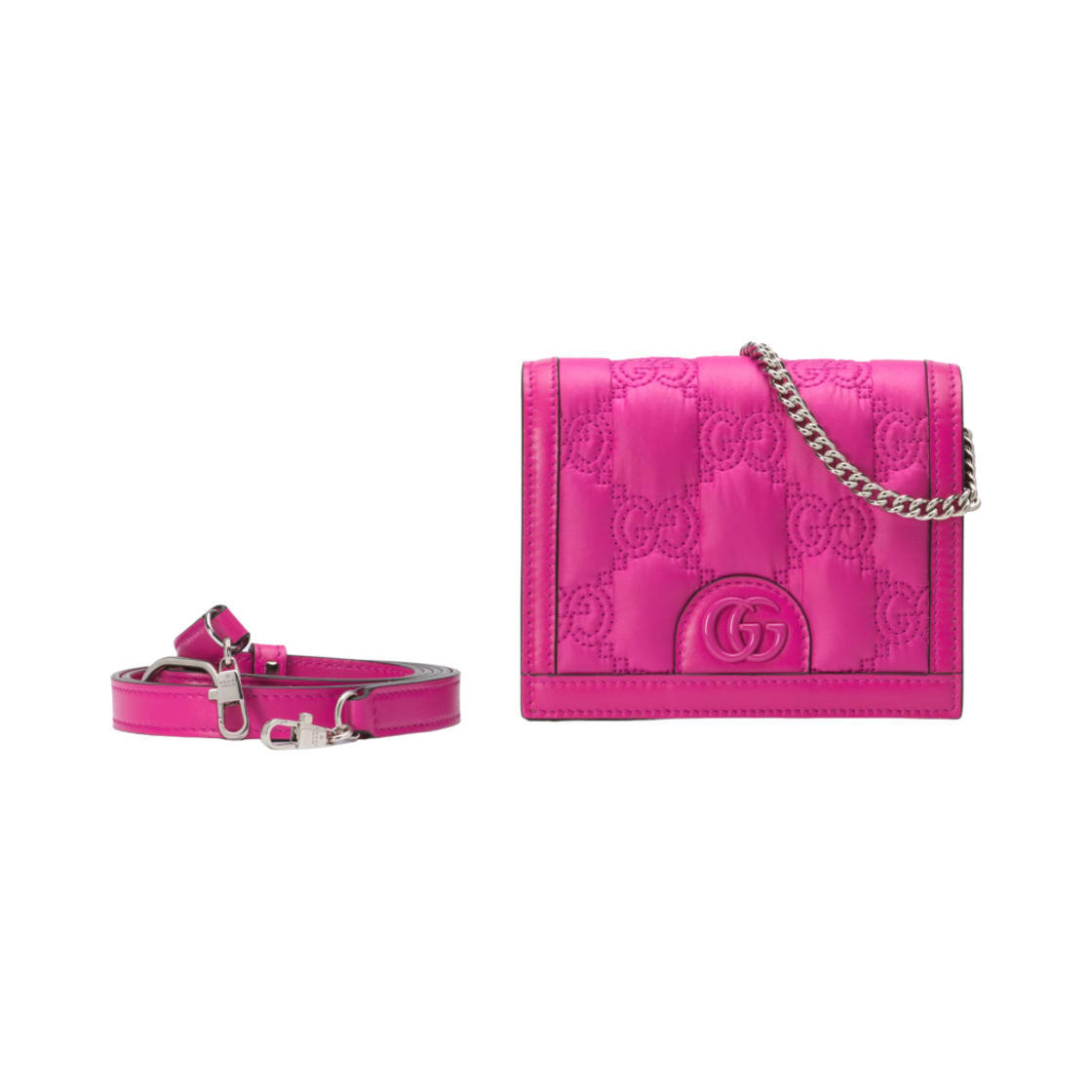 구찌 퀼티드 GG 마틀라세 나일론 미니 메신저백 푸시아(Gucci Quilted GG Matelasse Nylon Mini Messenger Bag Fuchsia) - 5