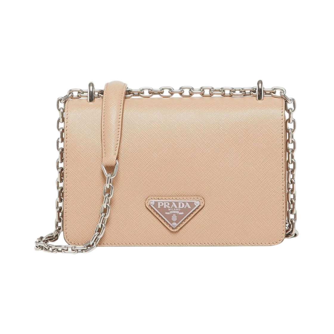 1BD032-064-F0770 Prada Saffiano Leather Chain Shouler Bag Cameo Beige