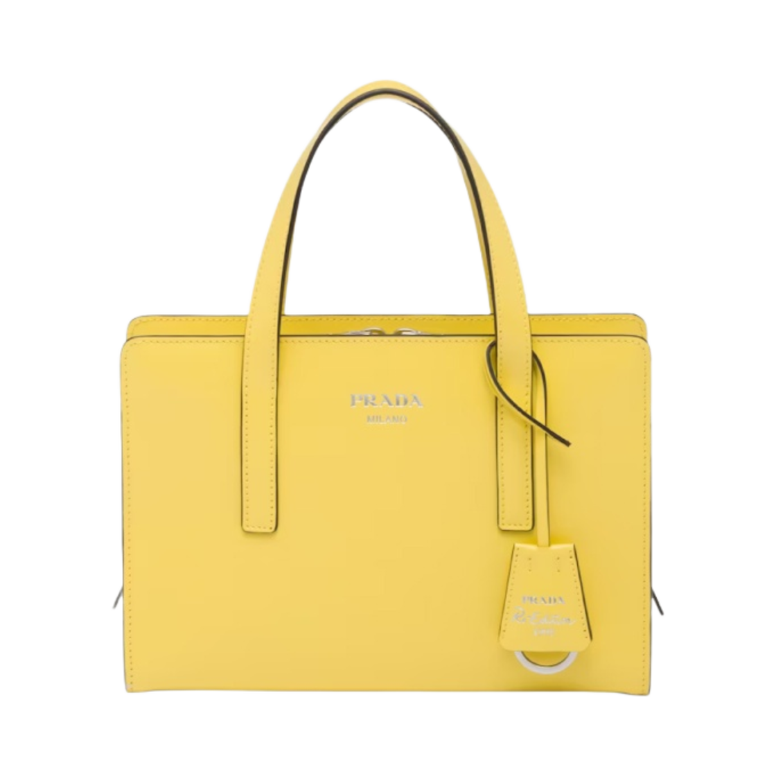프라다 리에디션 1995 브러쉬드 레더 미니 핸드백 옐로우(Prada Re-Edition 1995 Brushed Leather Mini Handbag Yellow) - 1