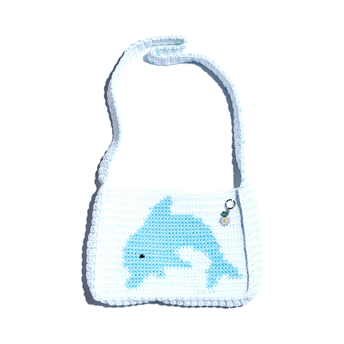 #970 #980_01 NiRO.SERENDiPiTY Dolphin Medium Hand Bag #970 #980 White