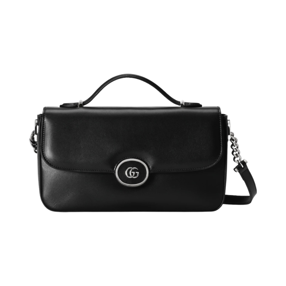 구찌 쁘띠 GG 스몰 숄더백 블랙 레더(Gucci Petite GG Small Shoulder Bag Black Leather) - 1