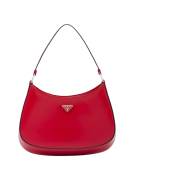 Prada Cleo Brushed Leather Shoulder Bag Scarlet