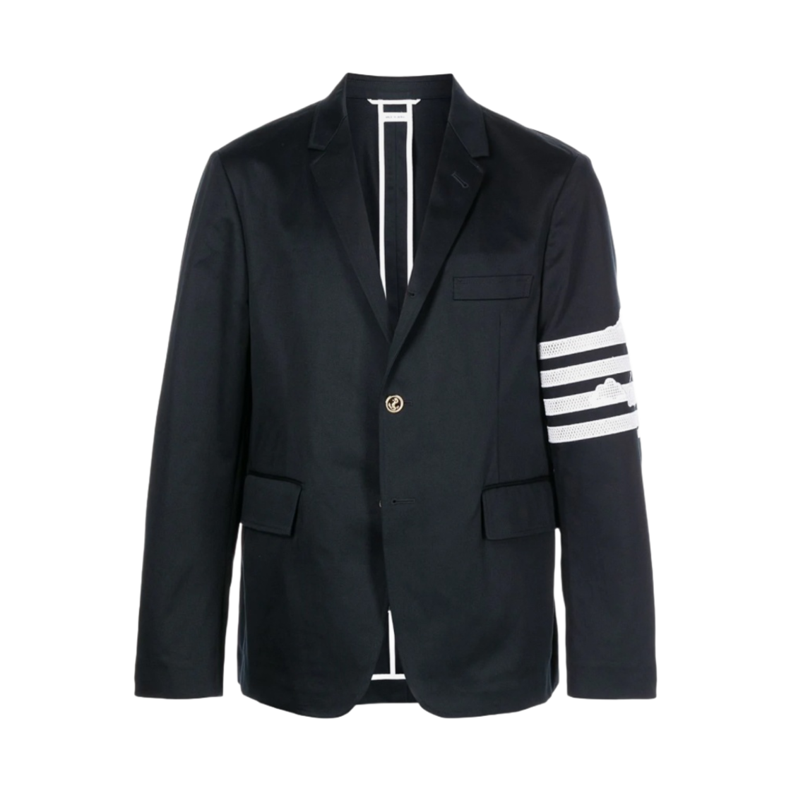 톰브라운 브로더리 앙글레즈 스카이 모티프 사선 언컨스트럭티드 자켓 네이비(Thom Browne Broderie Anglaise Sky Motif 4-Bar Unconstructed Jacket Navy) - 1