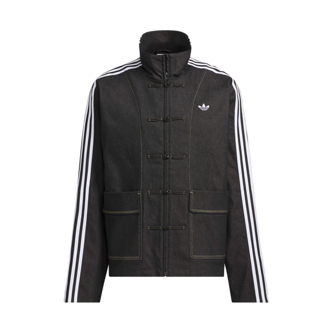 아디다스 차이니즈 스타일 데님 자켓 블랙 - US 사이즈(Adidas Chinese Style Denim Jacket Neutral Black - US Sizing)