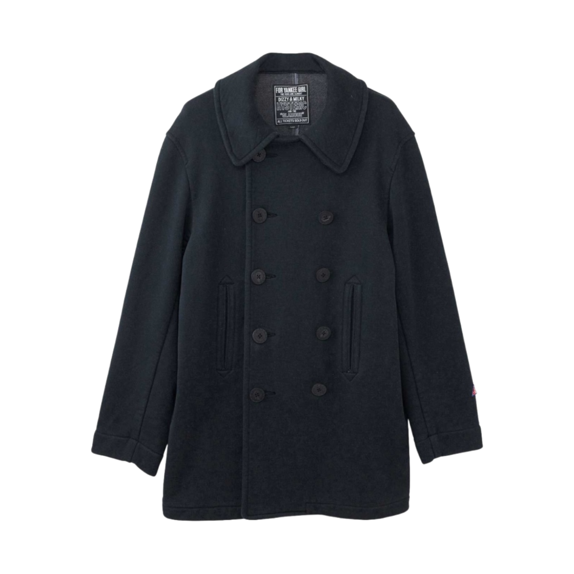 (W) 히스테릭 글래머 트라이앵글 우먼 패치 피 코트 블랙((W) Hysteric Glamour Triangle Woman Patch P Coat Black) - 1