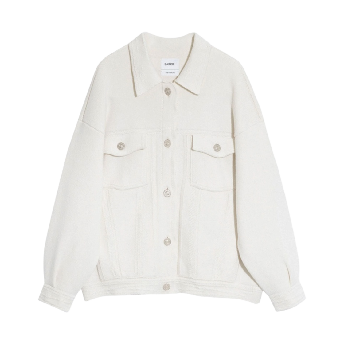 C85224107 (W) Barrie Denim Oversized Cashmere Cotton Jacket Niveous White
