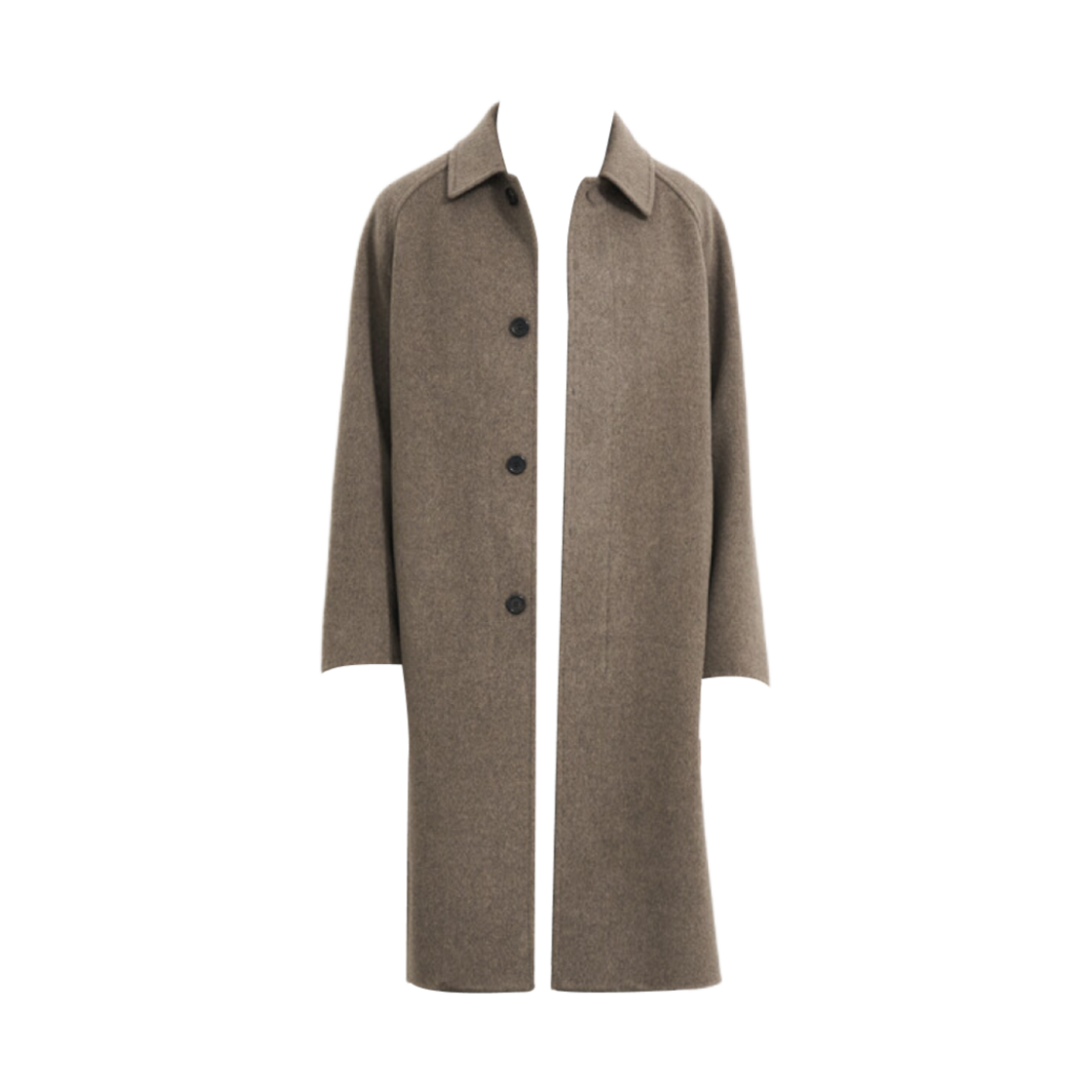TH2EAWCT403M-TG Time Homme Cashmere Blend Back Pleats Balmacaan Coat Taupe Grey