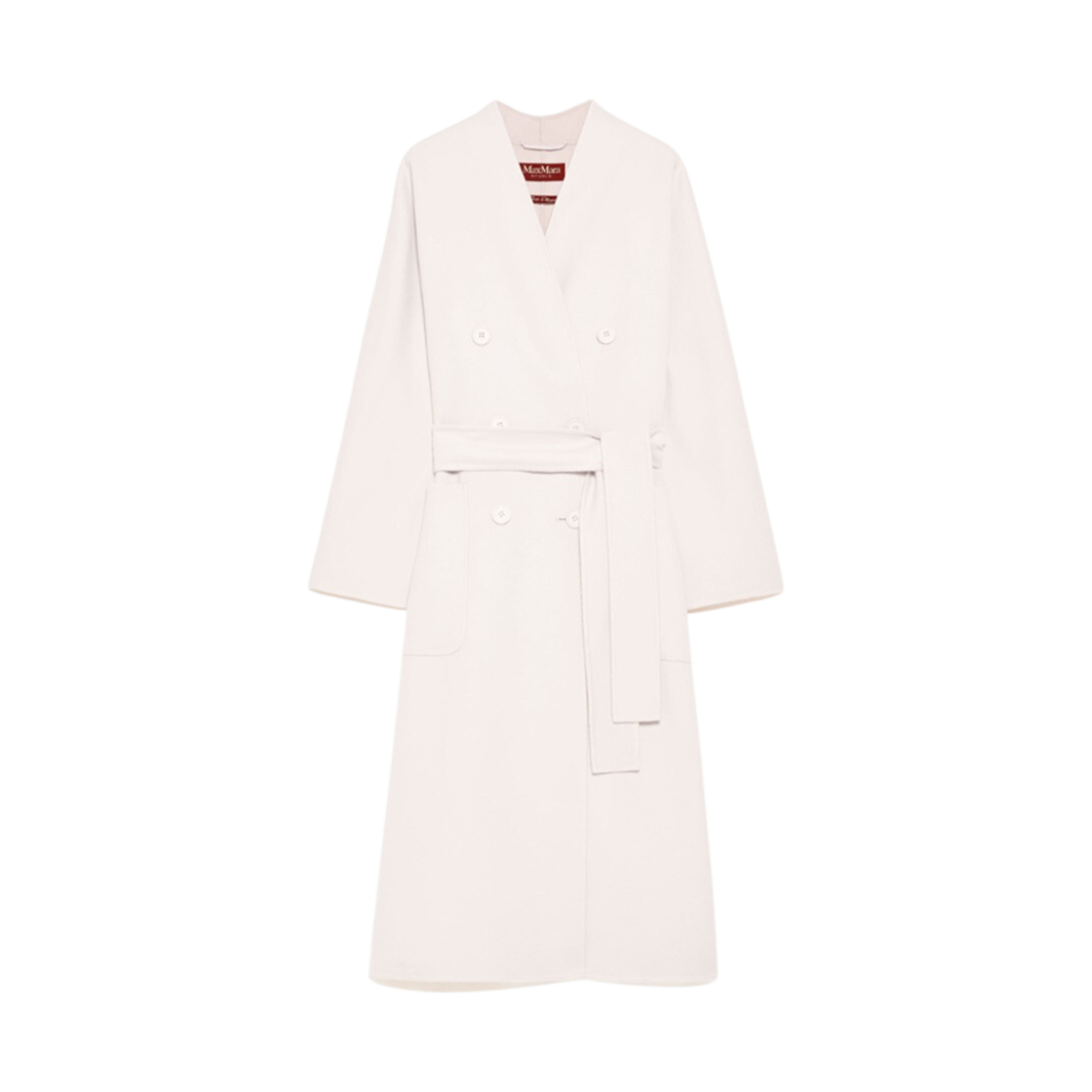 (W) 막스마라 파섹 더블 브레스티드 울 앤 캐시미어 코트 파우더((W) Max Mara Parsec Double Breasted Wool and Cashmere Coat Powder) - 1