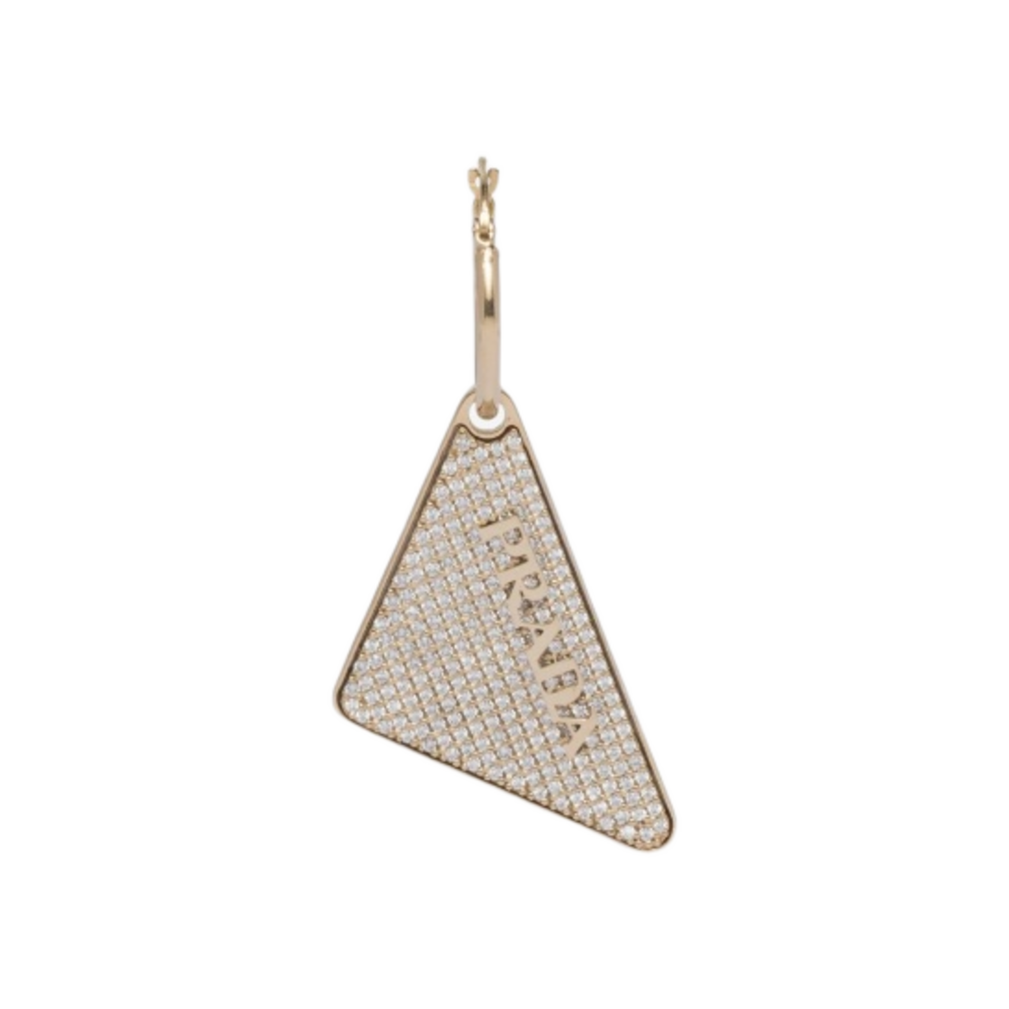 (W) 프라다 크리스탈 로고 주얼 라이트 이어링 골드 크리스탈((W) Prada Crystal Logo Jewels Right Earring Gold Crystal) - 1