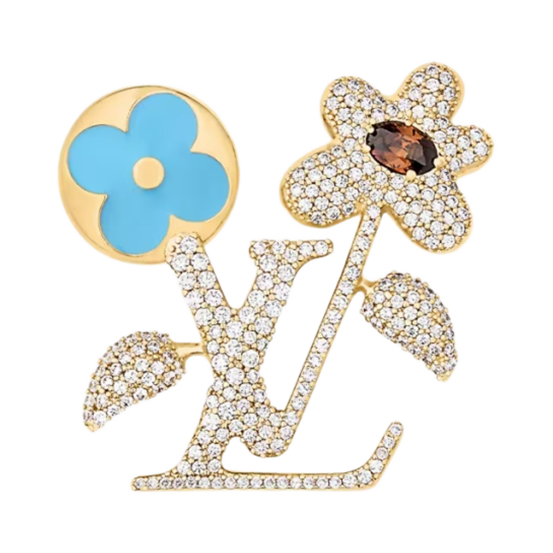 M01857 Louis Vuitton LV Blooming Brooch Gold