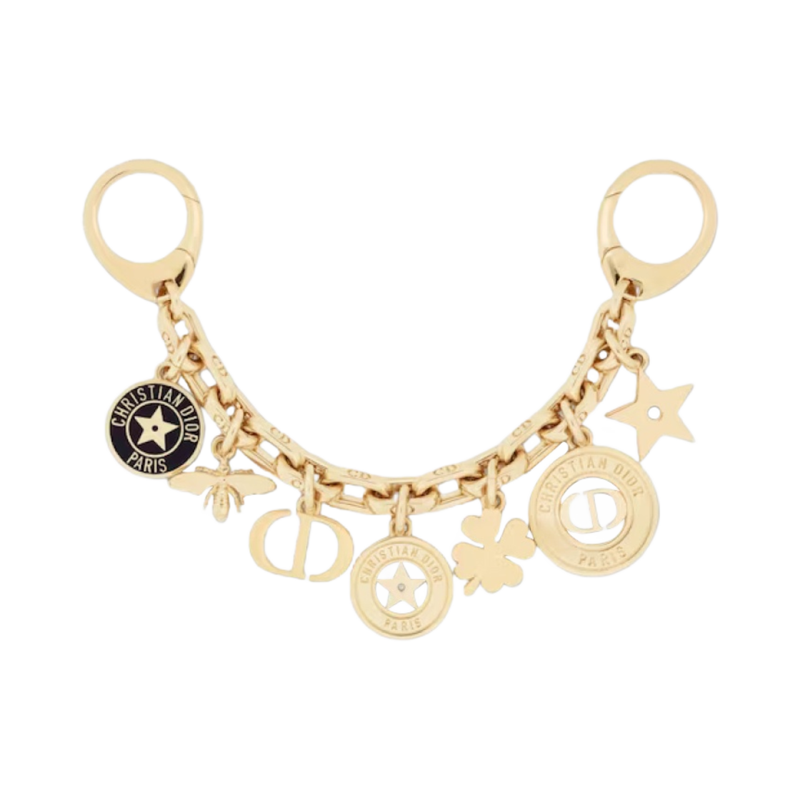 V0981MTGLQ-D307 (W) Dior 30 Montaigne Bag Charm Gold Finish Metal Black Lacquer - 대표 이미지 #1