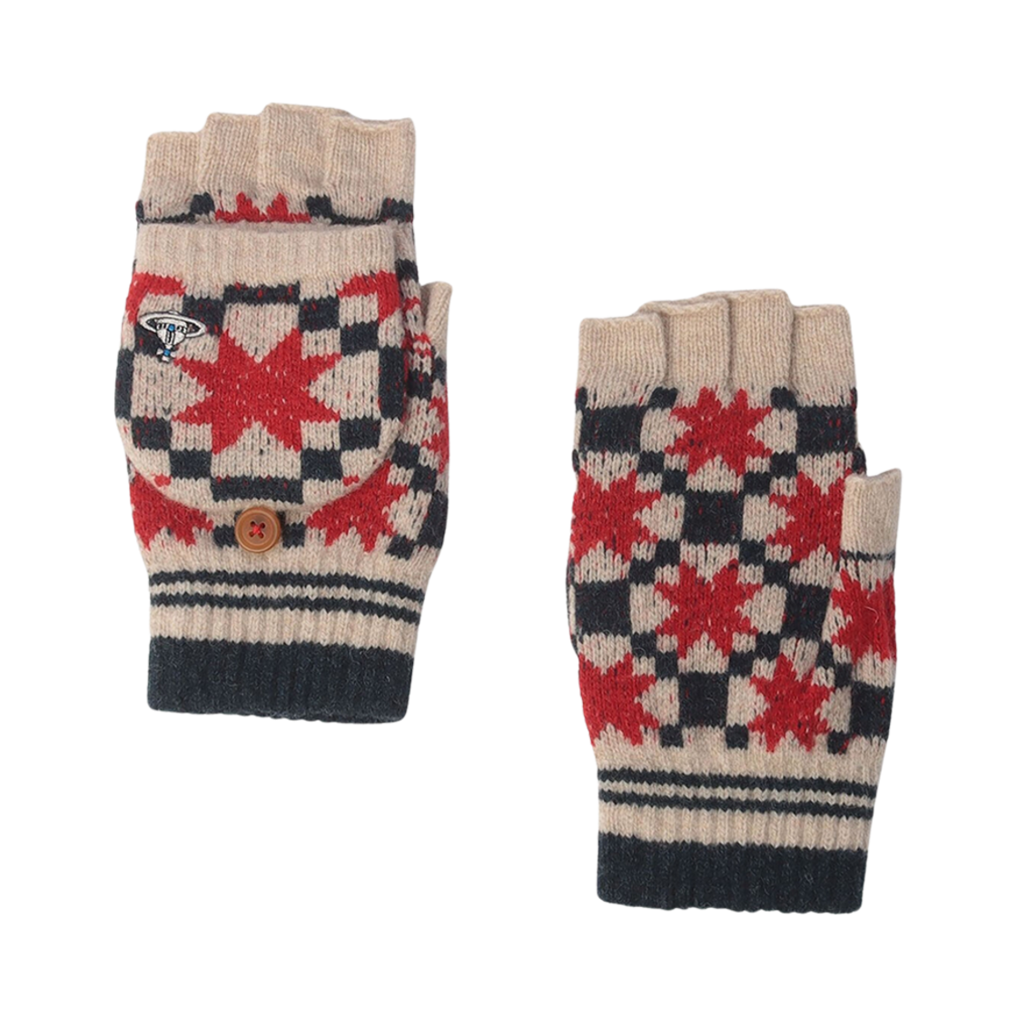 3122VW273 Vivienne Westwood Quilt Gloves Cream