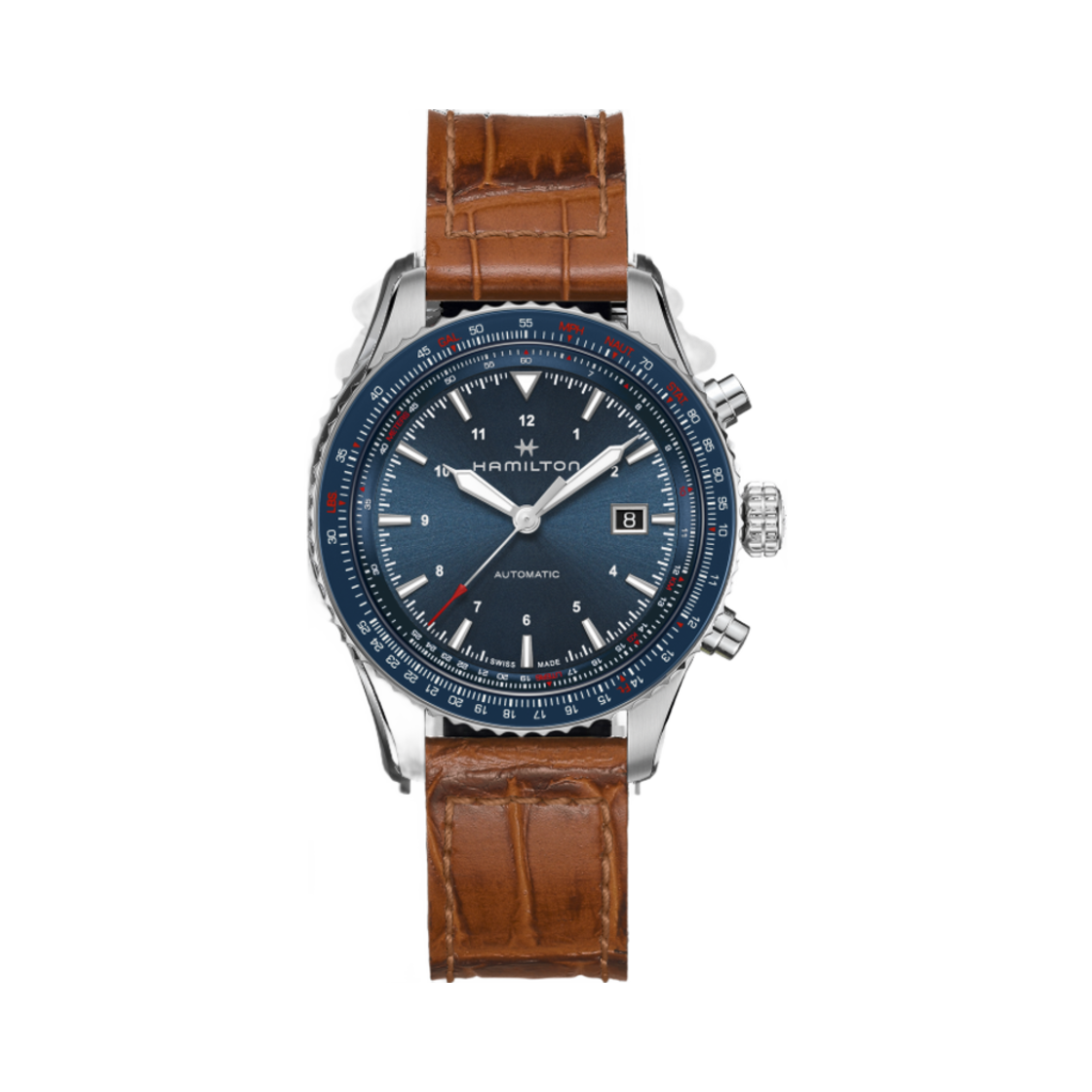 해밀턴 카키 에비에이션 컨버터 오토 42mm 소가죽 블루(Hamilton Khaki Aviation Converter Auto 42mm Cow Leather Blue) - 1